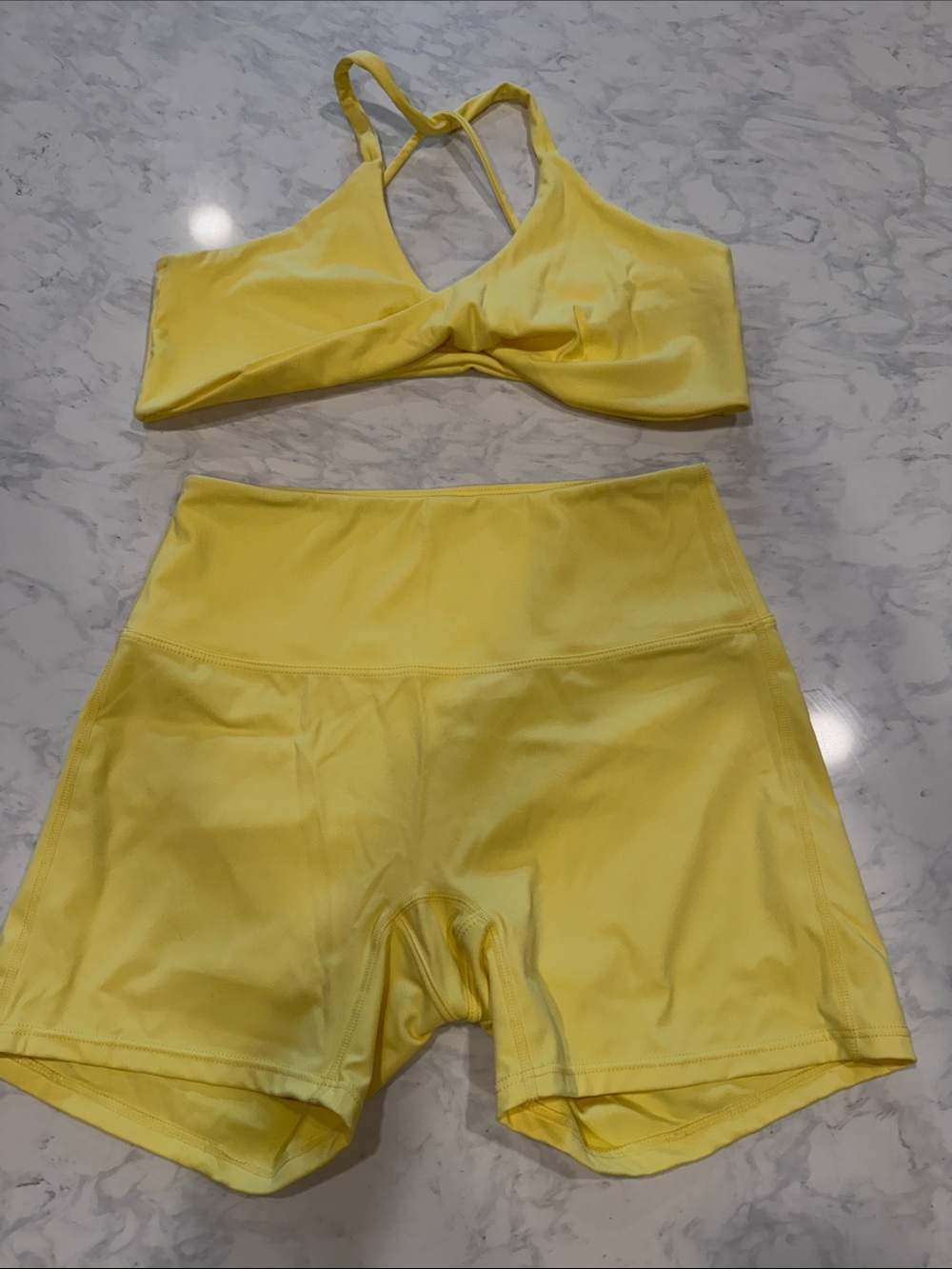 Women’s Yellow High-Waist Workout Set